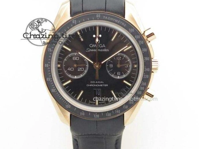 0215 Breathable Seamaster Professional Chrono RG Black Ceramic Black Dial On Black Gummy Strap A 8214